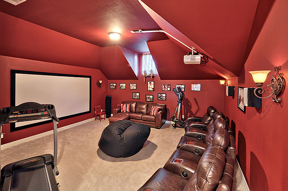 Media Room with bar and sink (not shown)