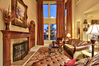 Family Room with 2-story volume and windows