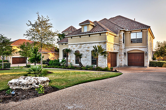 Front elevation, 3 Car Garage.
