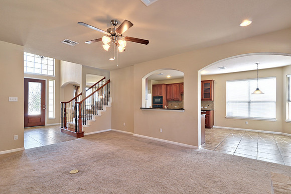 Family Room toward Kitchen and Entry